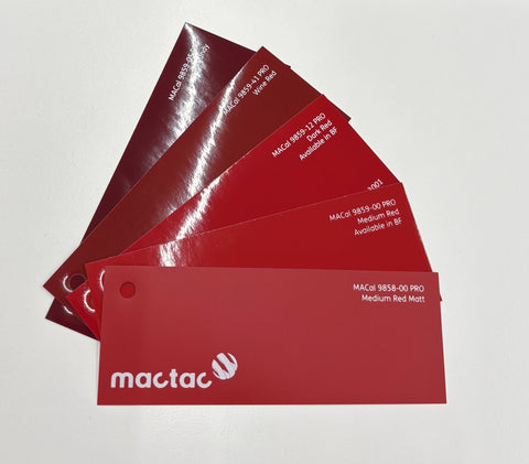 MacTac merkintäkalvo tummapunainen red tarra