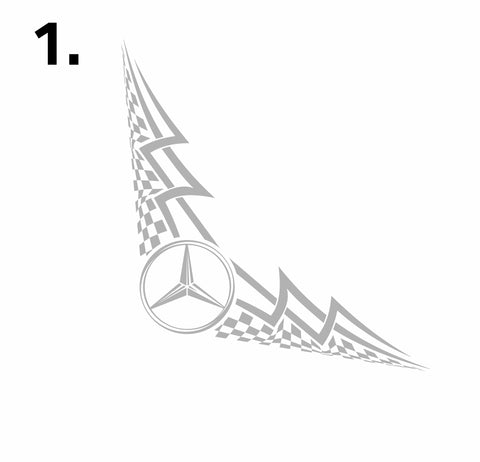 Mercedes-Benz sivuikkunan koristeteippi, 2 kpl